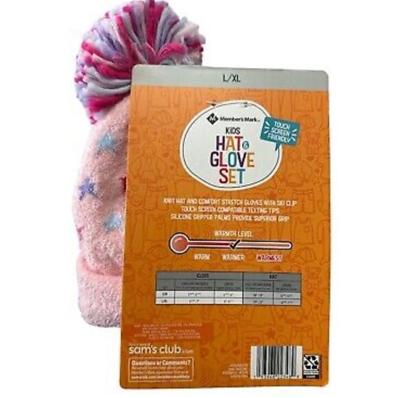 *NEW* Members mark kids, hat, and gloves, set large, extra large in pink - Picture 2 of 4